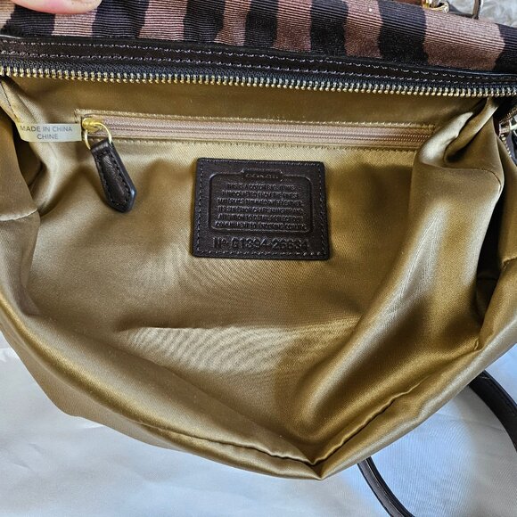 Coach 26634 Madison Small Brown Multi Leather Zebra Print Satchel Crossbody Bag - Picture 12 of 14